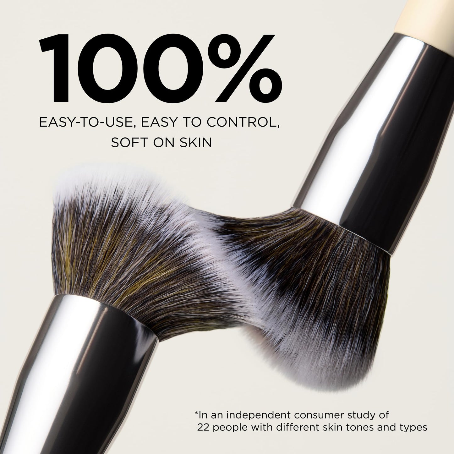 HALEYS Kabuki Makeup Brush - Vegan Foundation Brush for Liquid, Cream & Powder, Seamless Blending Face Brush for Concealer, Blush & Setting Powder