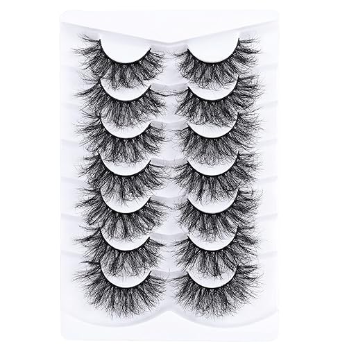 Mebver False Eyelashes Cat Eye Lashes Faux Mink Lashes Natural Look Fluffy Wispy Lashes That Look Like Extensions Pestañas Postizas D Curl Lash Strips