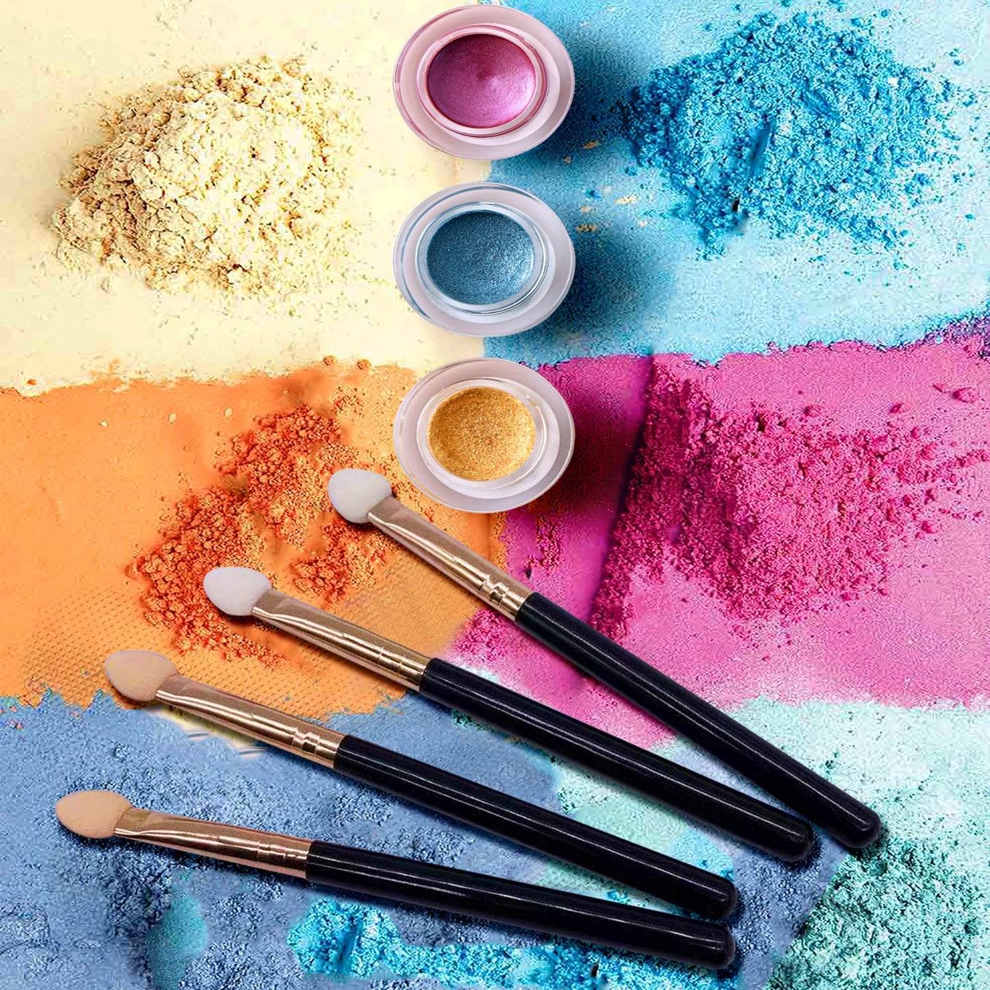 UorPoto Eyeshadow Applicators Double Sided Sponge Tip Foam Reusable?20Pcs Professional Organic Long Handle Washable Makeup Eye Shadow Brush Set