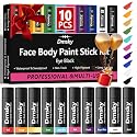 Dmsky 10 Packs Eye Black Sports Stick for Football, Baseball, Softball-Anti-Glare Face Body Paint Stick Kit,Water-Proof Eye Sports Paint Sticks,10