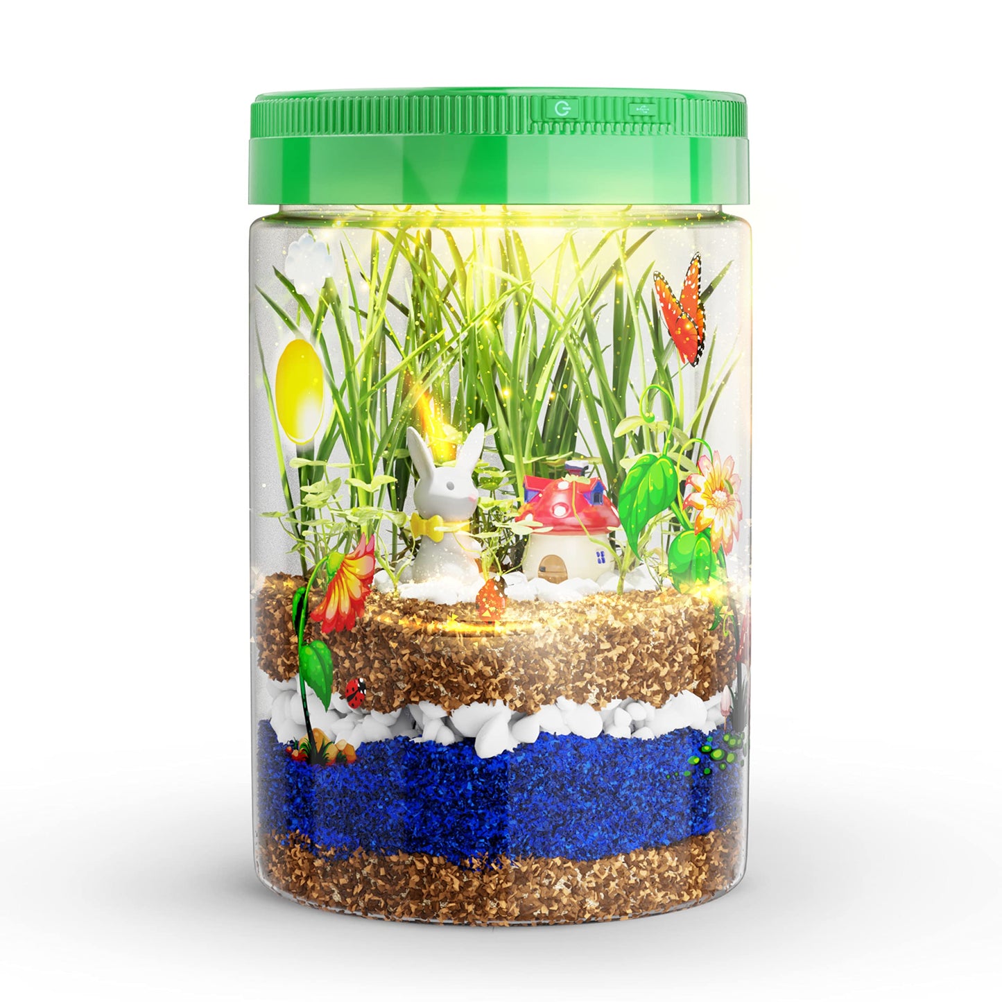 Dan&Darci Light-Up Terrarium Kit – STEM Science DIY Craft for Kids, Educational Toy, Fun Birthday Gift for Boys & Girls Ages 6–12