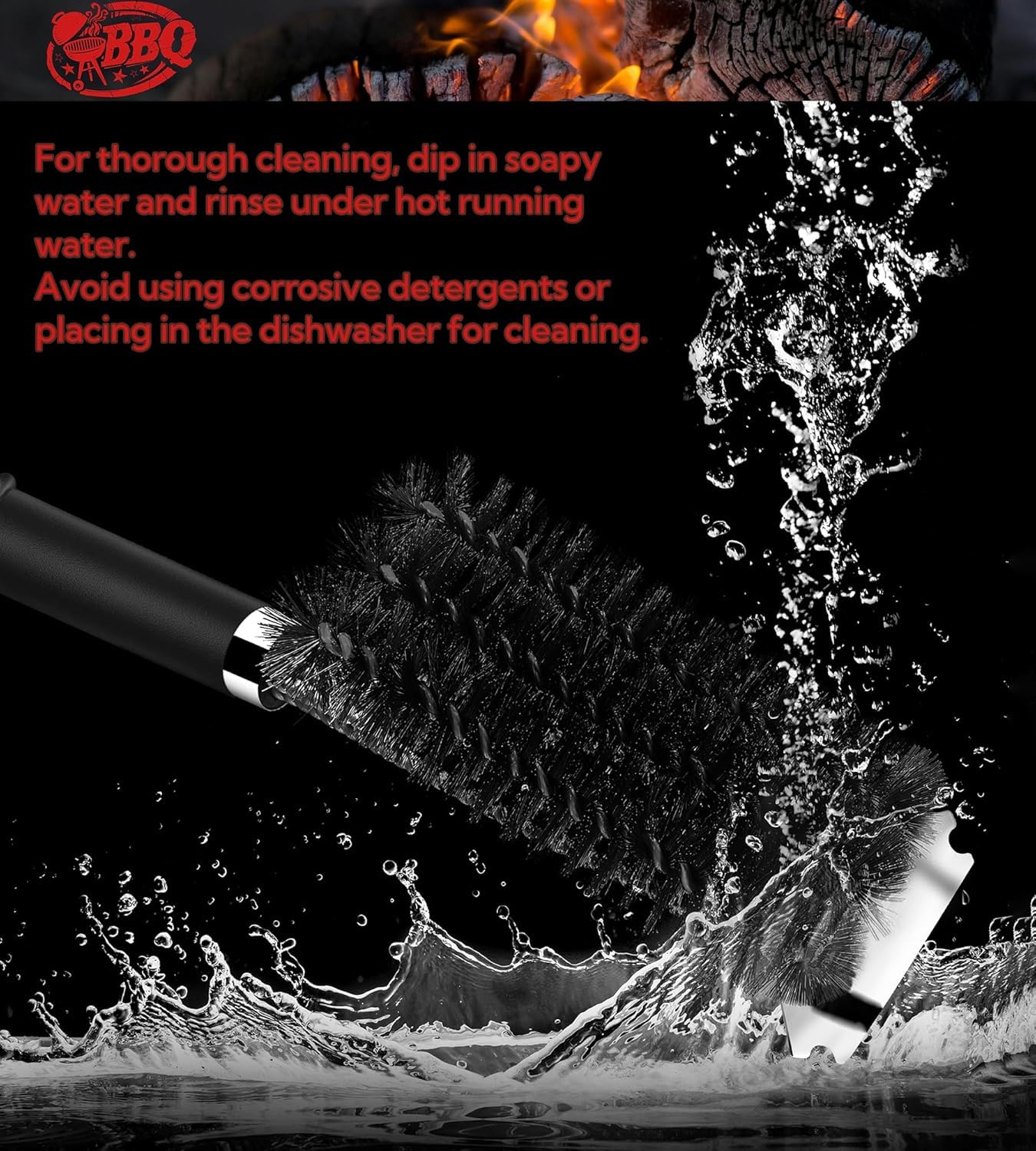 TNTOR 18" Grill Brush with Scraper – Adjustable Handle BBQ Cleaner for Gas, Charcoal & Smoker Grills, Great Gift for Dad