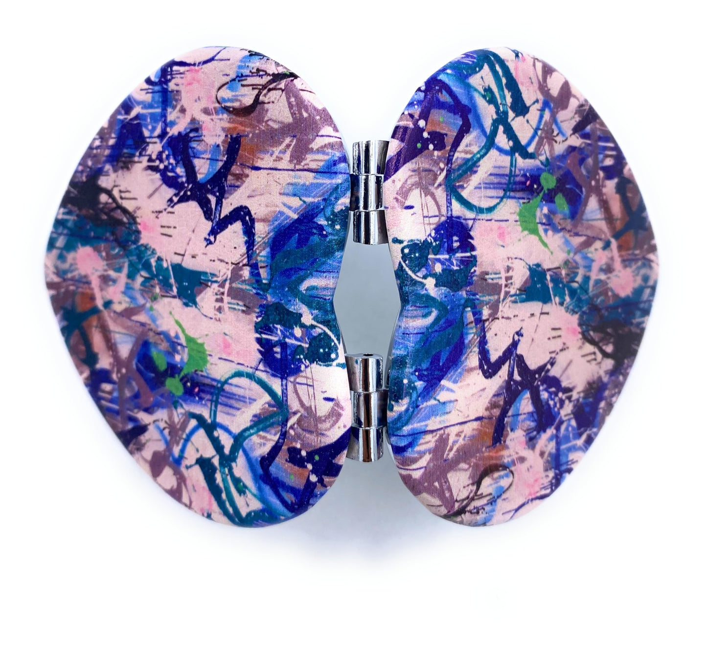 Aeisage Heart Mirror - Compact Blue Pocket Mirror, Mini Size Travel Mirror, Folding Heart Shape Mirror - Unique Gift for Her