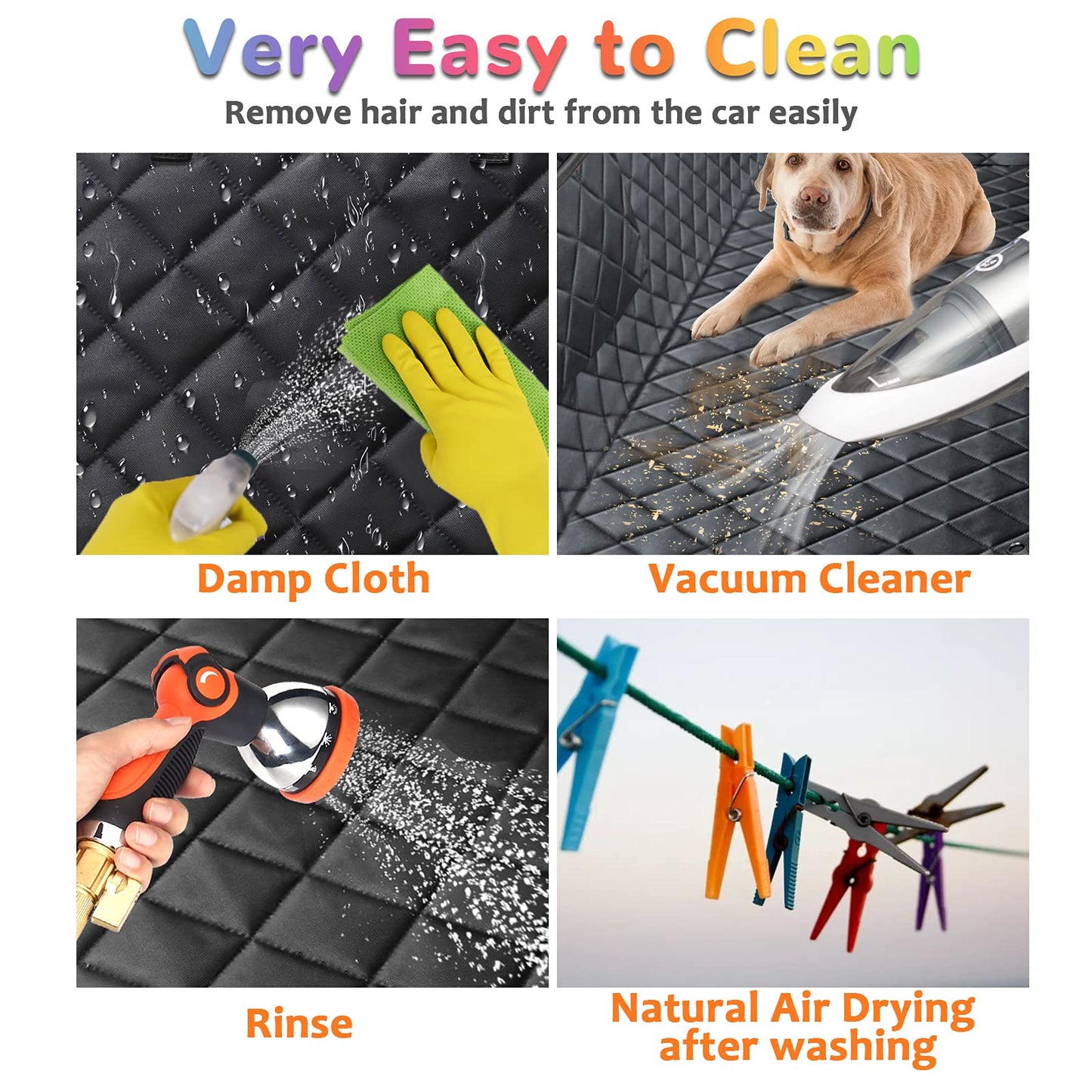 URPOWER 100% Waterproof Dog Car Seat Cover Hammock – Heavy Duty, Nonslip, Scratchproof Back Seat Protector for Cars, Trucks & SUVs