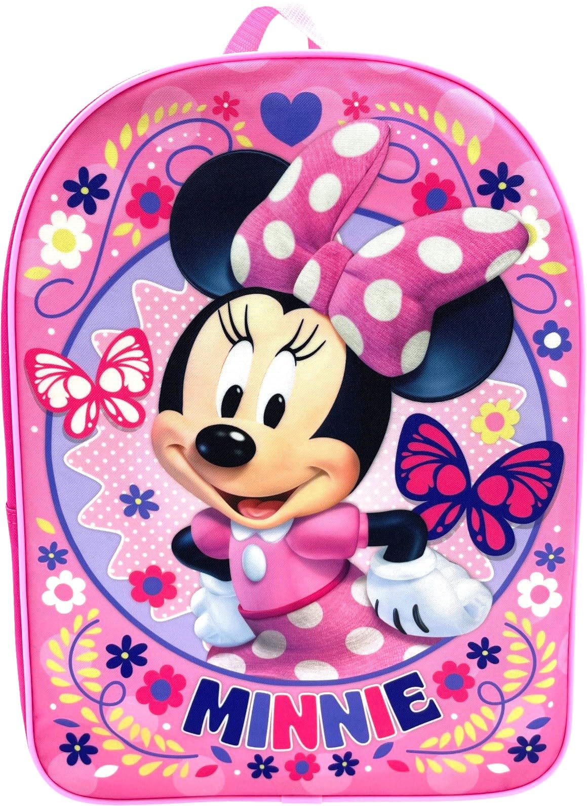 Ruz Minnie Mouse Kid's Licensed 15 Inch School Bag Backpack Pink