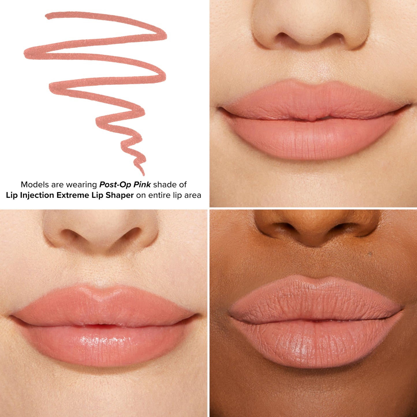 Too Faced Lip Injection Extreme Lip Shaper | Plumping, Waterproof, Liner Pencil, 0.01 Ounce, Post-Op Pink
