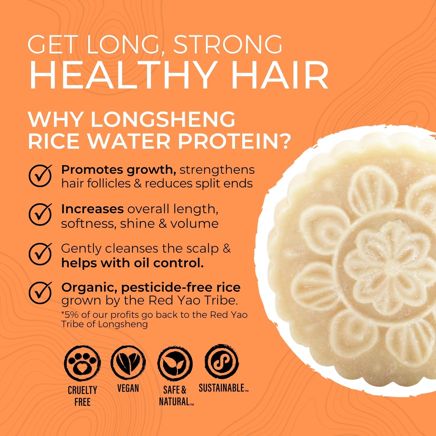 Viori Citrus Yao™ Clarifying Shampoo Bar with Rice Water & Rice Protein | Sulfate-Free Solid Shampoo for Oily Hair, Hair Growth & Volume | Vegan