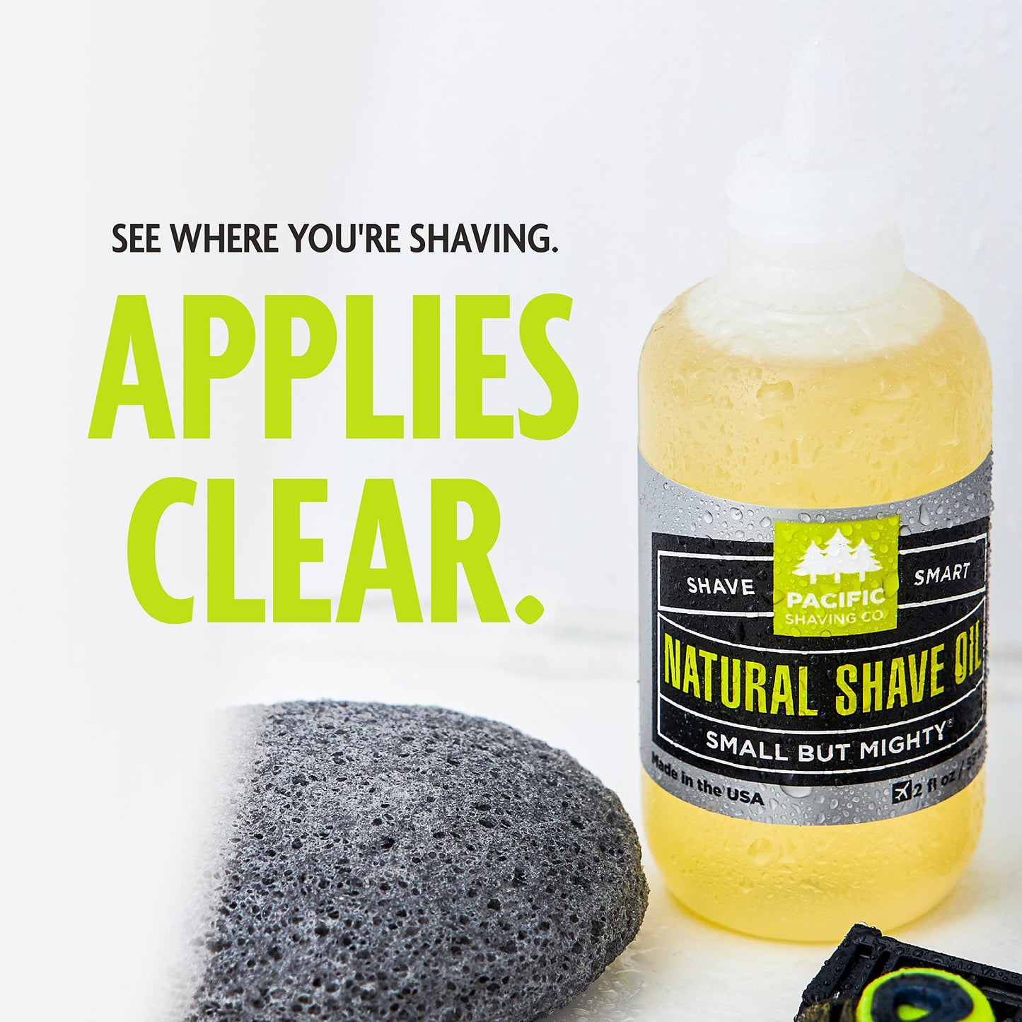 Pacific Shaving Company Natural Shaving Oil - Shaving Oil for Men & Women - Avocado, Sunflower Seed & Vitamin E Oil for Face, Legs, Arms & Full Body