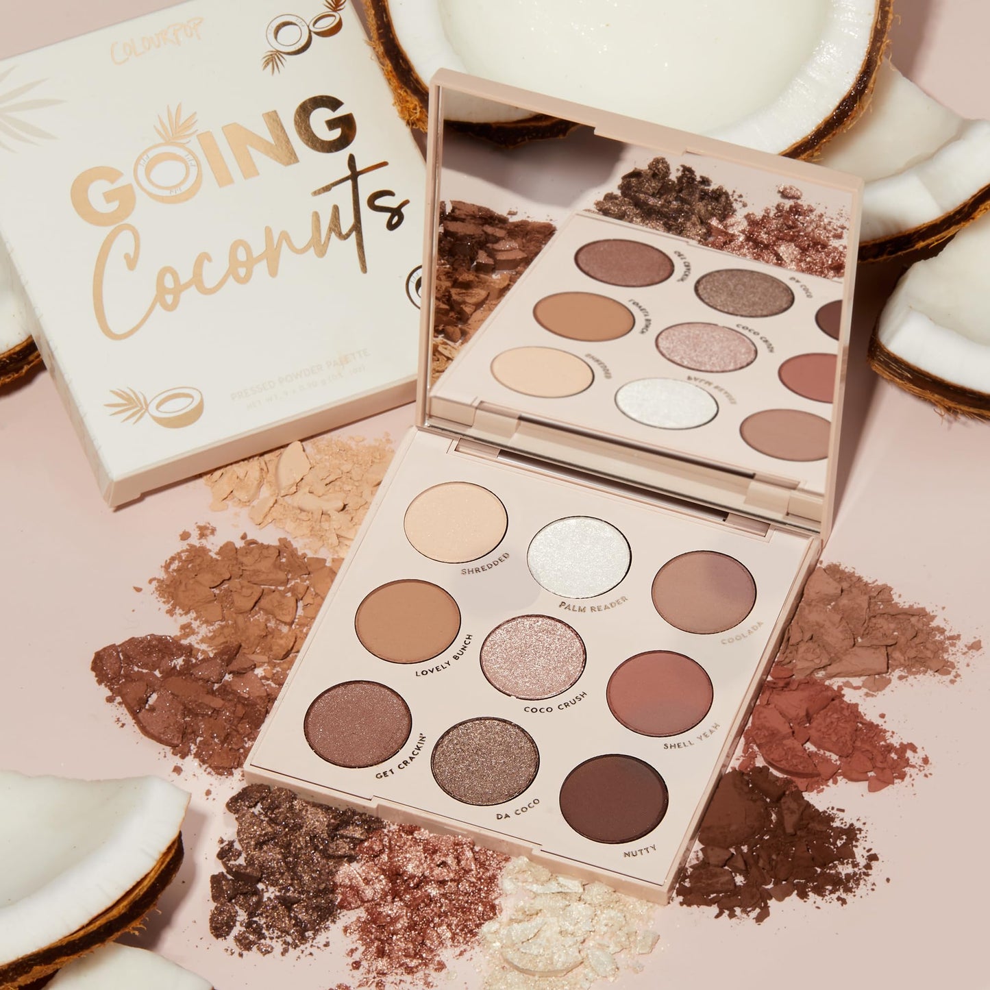 ColourPop Going Coconuts Eyeshadow Palette - Cool-Toned Neutral Eyeshadow Palette with Ultra-Velvety and Silky Finishes - High-Pigment Eye Makeup Beauty and Personal Care ColourPop