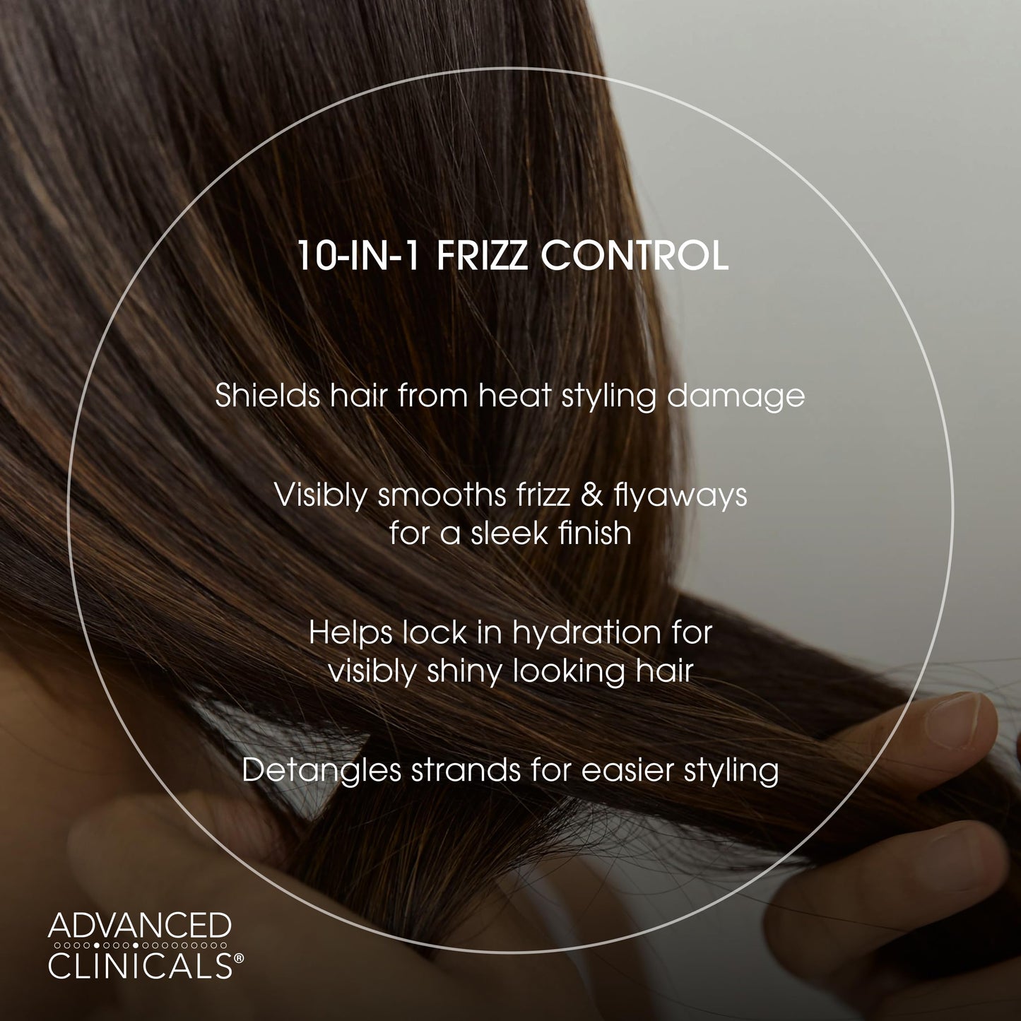 Advanced Clinicals 10-in-1 Anti-Frizz Hydrating Heat Protectant Hair Cream Coconut & Bamboo Strengthen, Detangle & Smooth Dry, Damaged Hair DEA