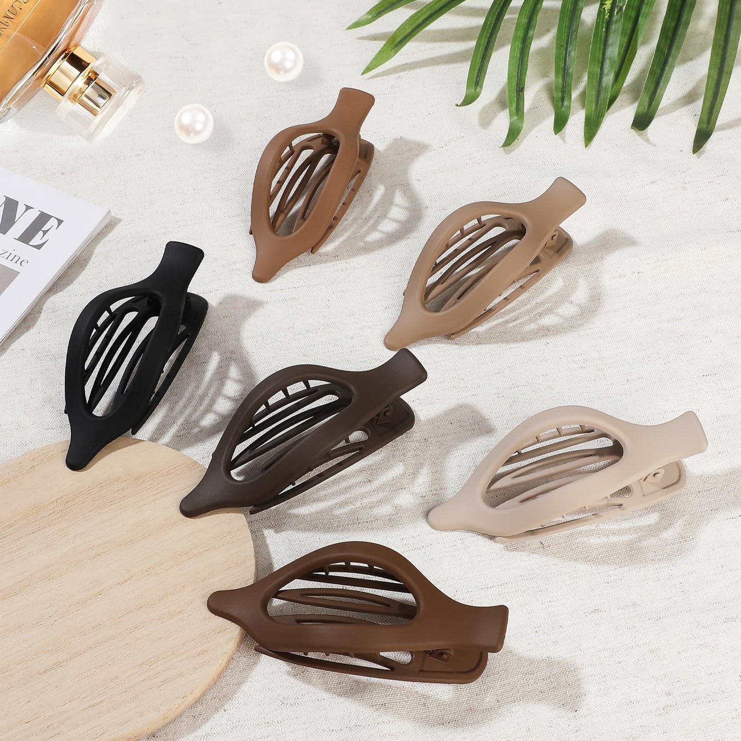 Flat Hair Clips for Women - 6 PCS French Flat Claw Clips Medium Hair Clips for Girls Large Hair Claw Clips for Thick or Thin Hair Strong Hold No Slip Beauty and Personal Care USDNICE