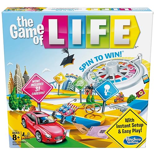Hasbro Gaming The Game of Life Board Game, Family Games for Kids Ages 8+, Includes 31 Careers, Family Board Games for 2-4 Players, (Amazon Exclusive)