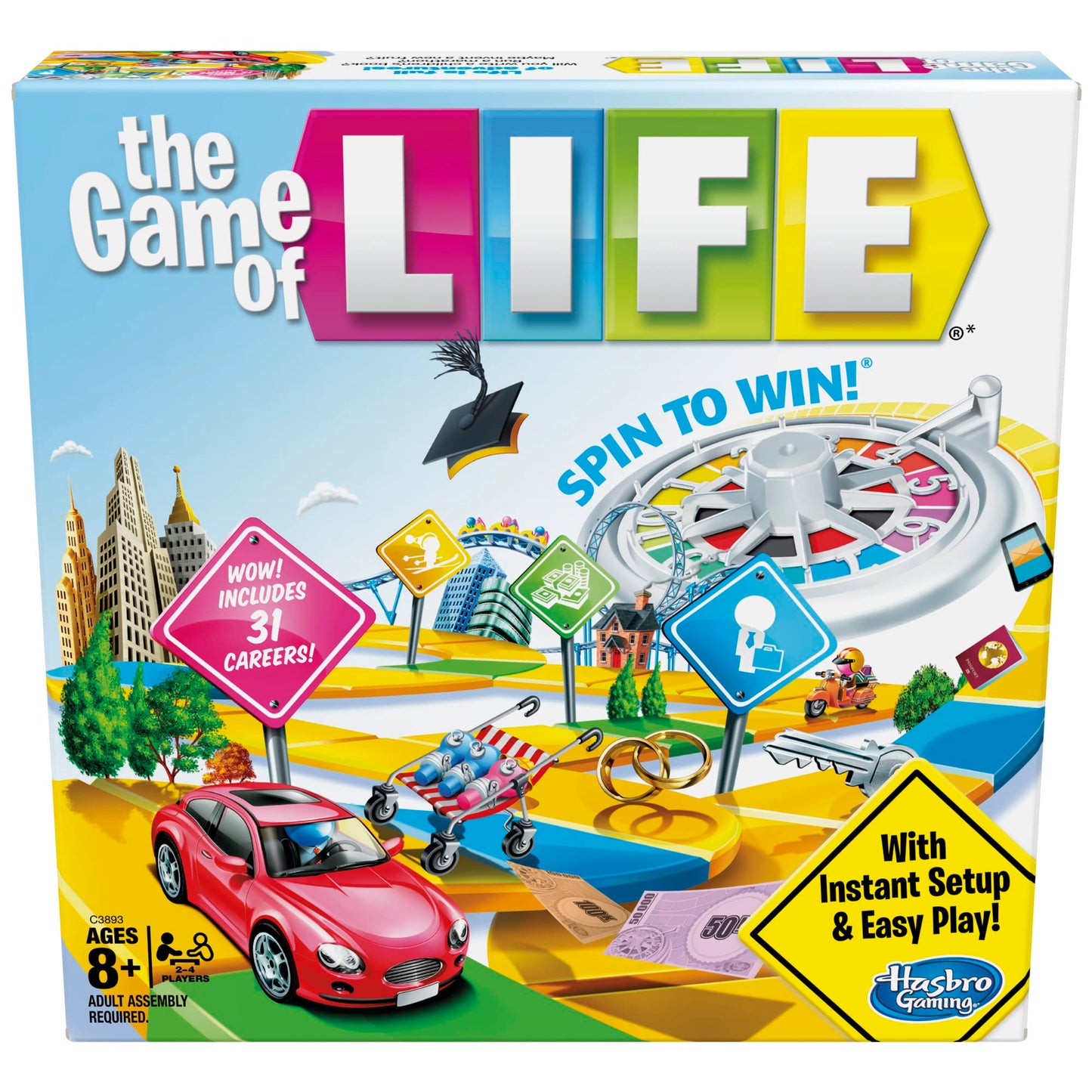 Hasbro Gaming The Game of Life Board Game, Family Games for Kids Ages 8+, Includes 31 Careers, Family Board Games for 2-4 Players, (Amazon Exclusive)