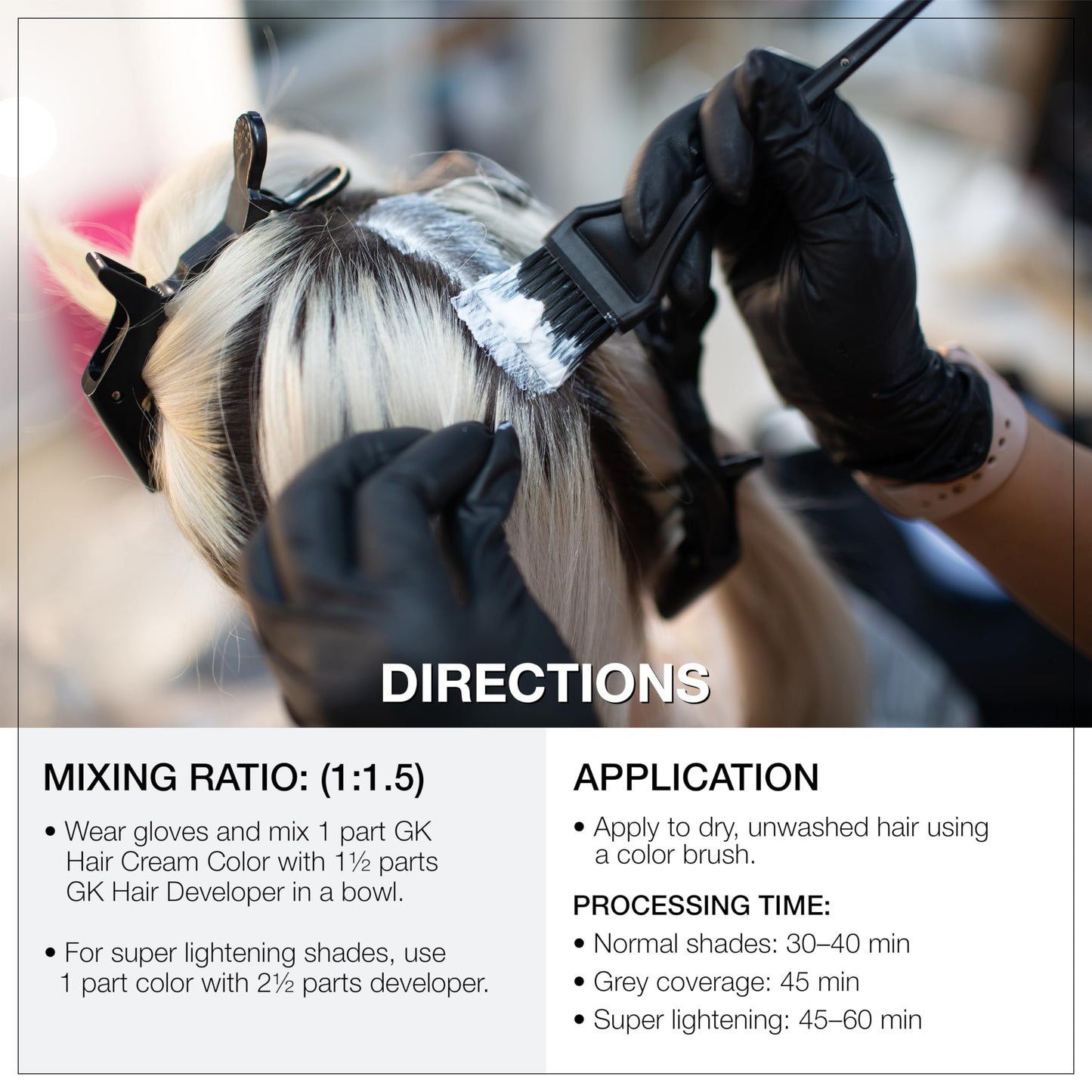 GK HAIR Global Keratin Professional Hair Color Cream Tube (3.4 Fl Oz/100ml) Nourishing & Cleansing Colors for Styling High Performance Long Lasting