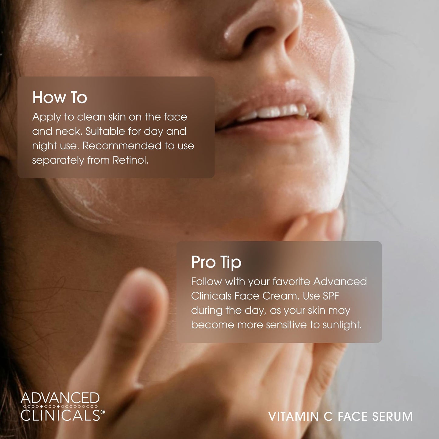 Advanced Clinicals Brightening Vitamin C Serum For Face With Glycolic Acid + Lactic Acid | Vitamin C Eye Serum Face Moisturizer For Improving Look