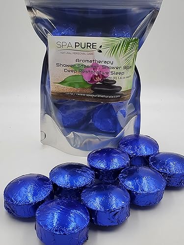 Spa Pure Deep Restorative Sleep: Shower Bomb Aromatherapy, 100% Natural/Organic Essential Oils - Transform Your Shower - Transform Your Mood (8…