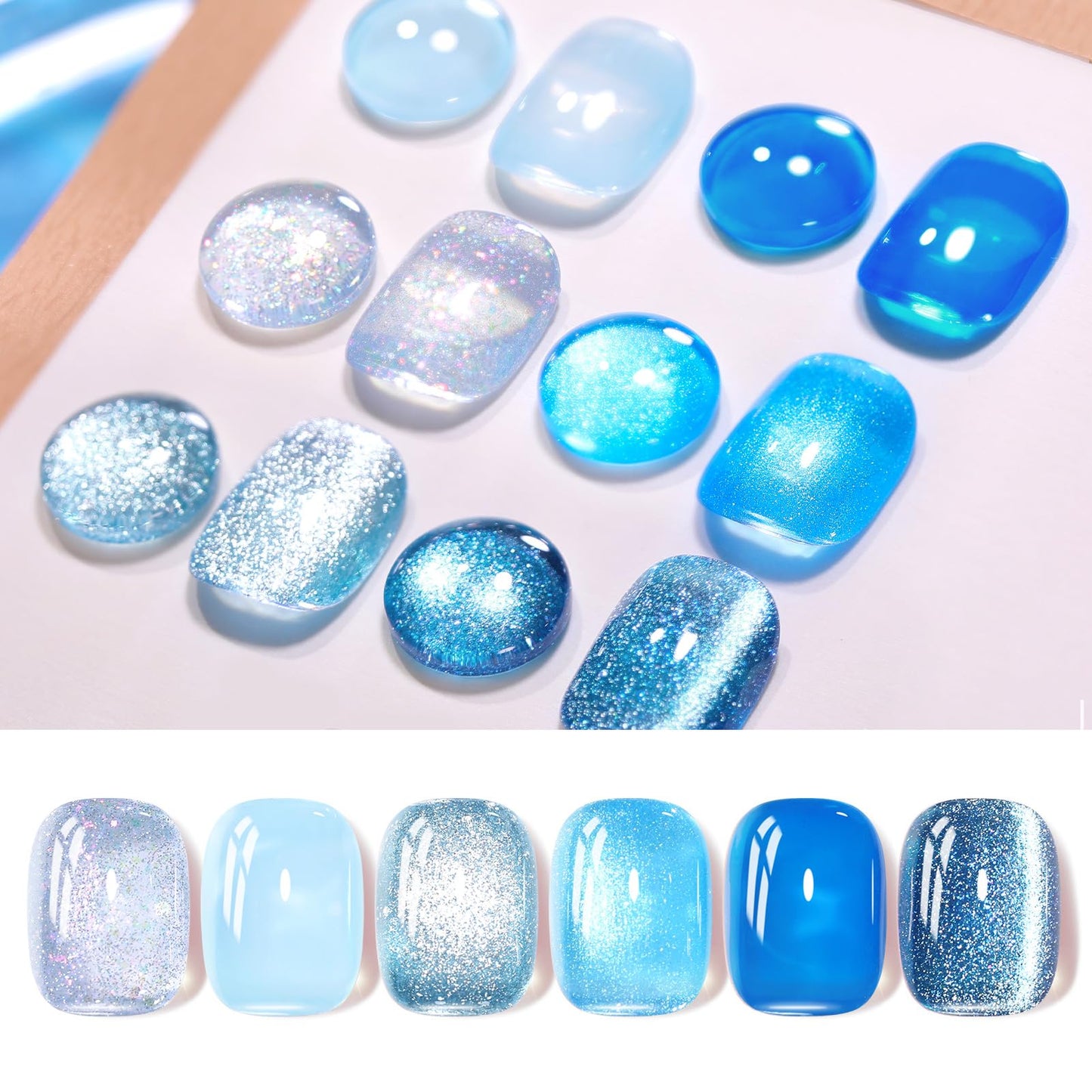 Born Pretty Blue Gel Nail Polish Jelly Transparent Cat Magnetic Eye Beauty and Personal Care Born Pretty