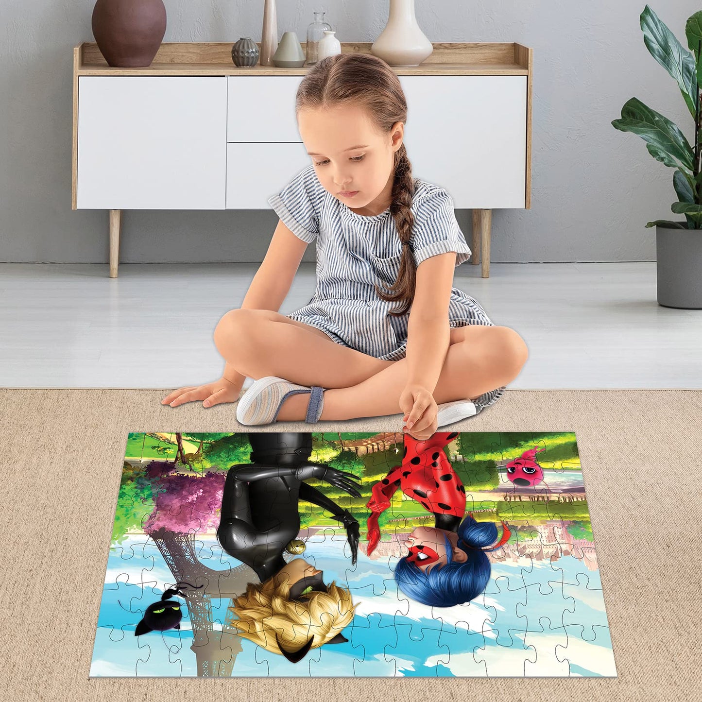 Miraculous Ladybug Kids Floor Puzzle – Featuring Lady & Cat Noir, Educational Toy, Colorful Pieces, Perfect Birthday Gift for Boys & Girls