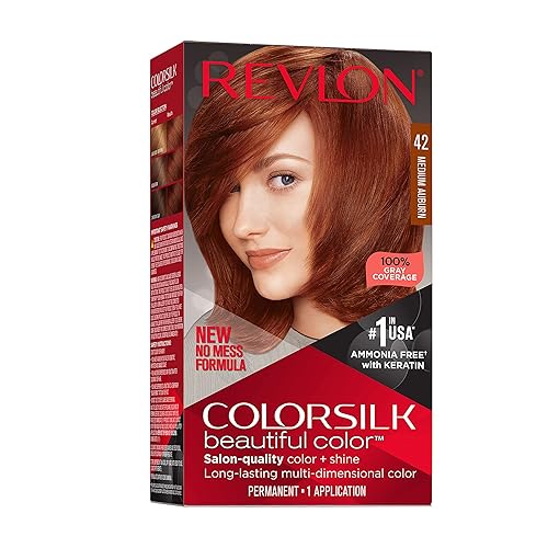 Revlon Colorsilk Beautiful Color Permanent Hair Color, Long-Lasting High-Definition Color, Shine & Silky Softness with 100% Gray Coverage, Ammonia