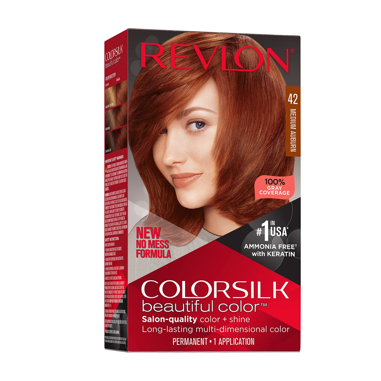 Revlon Colorsilk Beautiful Color Permanent Hair Color, Long-Lasting High-Definition Color, Shine & Silky Softness with 100% Gray Coverage, Ammonia
