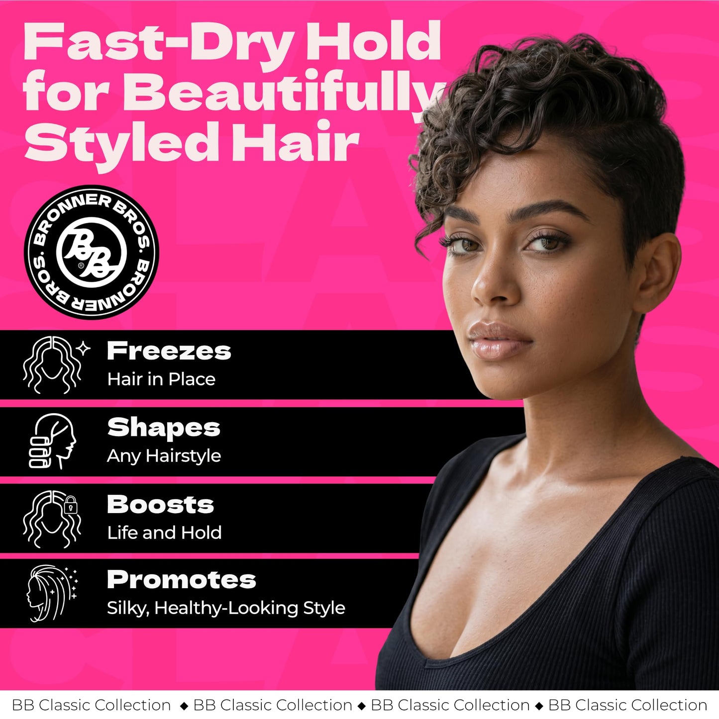 Bronner Bros Pump It Up! Styling Spritz Regular - Fast-Drying Hair Spray with Silk Amino Acids & Vitamin B5 to Enrich & Protect - No Build-Up