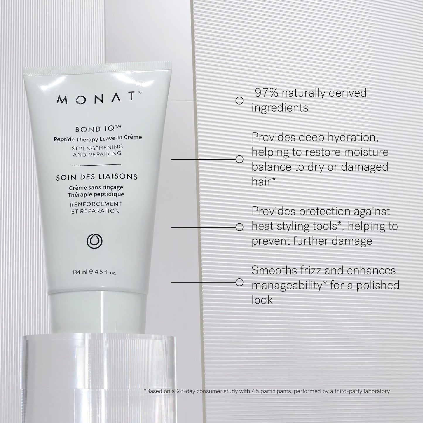 MONAT BOND IQ System - Complete Strengthening & Restorative Hair Care Set with Fortifying Shampoo Conditioner, Recovery Serum & Leave-In Cream