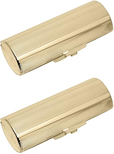 Stephanie Imports Set of 2 Capsule Shaped Lipstick Cases (Gold Ridges)