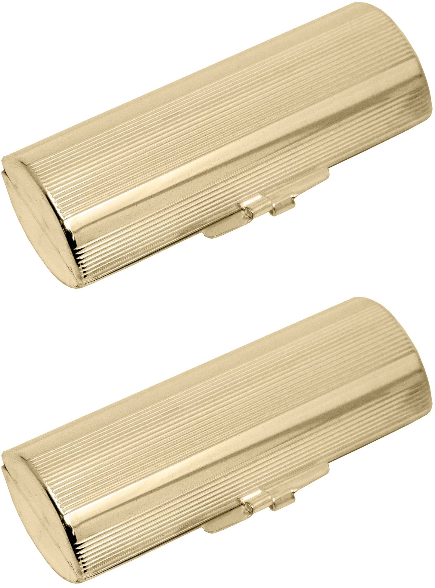 Stephanie Imports Set of 2 Capsule Shaped Lipstick Cases (Gold Ridges)