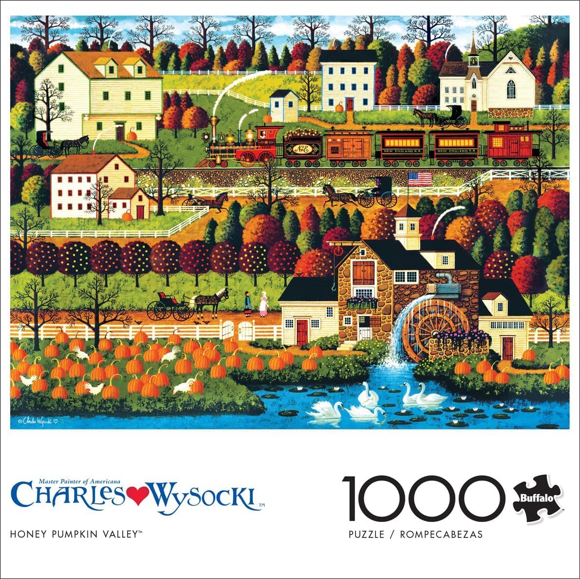 Buffalo Games Charles Wysocki Honey Pumpkin Valley – 1000 Piece Jigsaw Puzzle for Adults, Challenging Game Night Puzzle, 26.75" x 19.75"