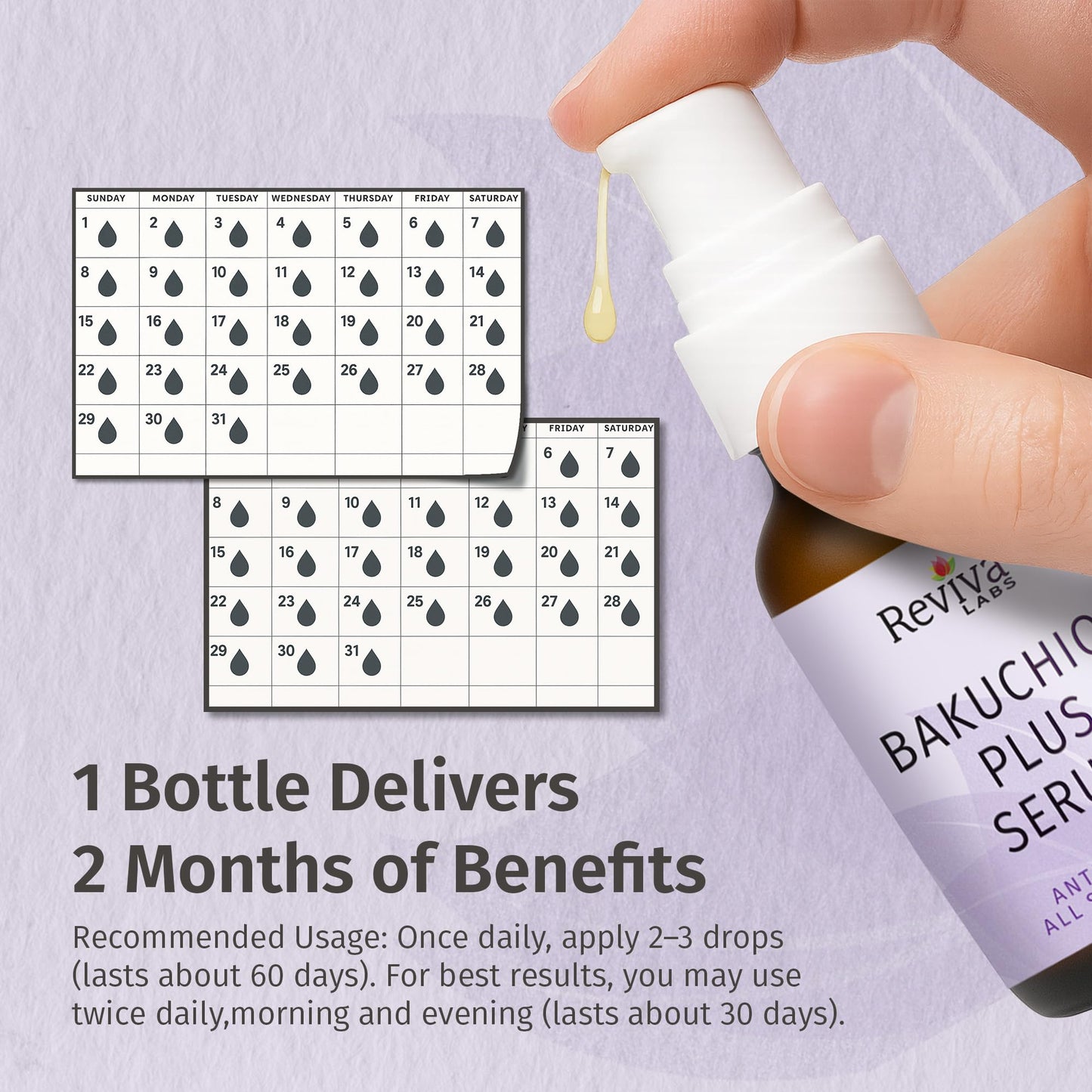 Reviva Labs Bakuchiol Serum - Natural Retinol Alternative Serum for Face with Alfalfa & Artichoke Extract - Hydrating Vegan Formula for Smoother