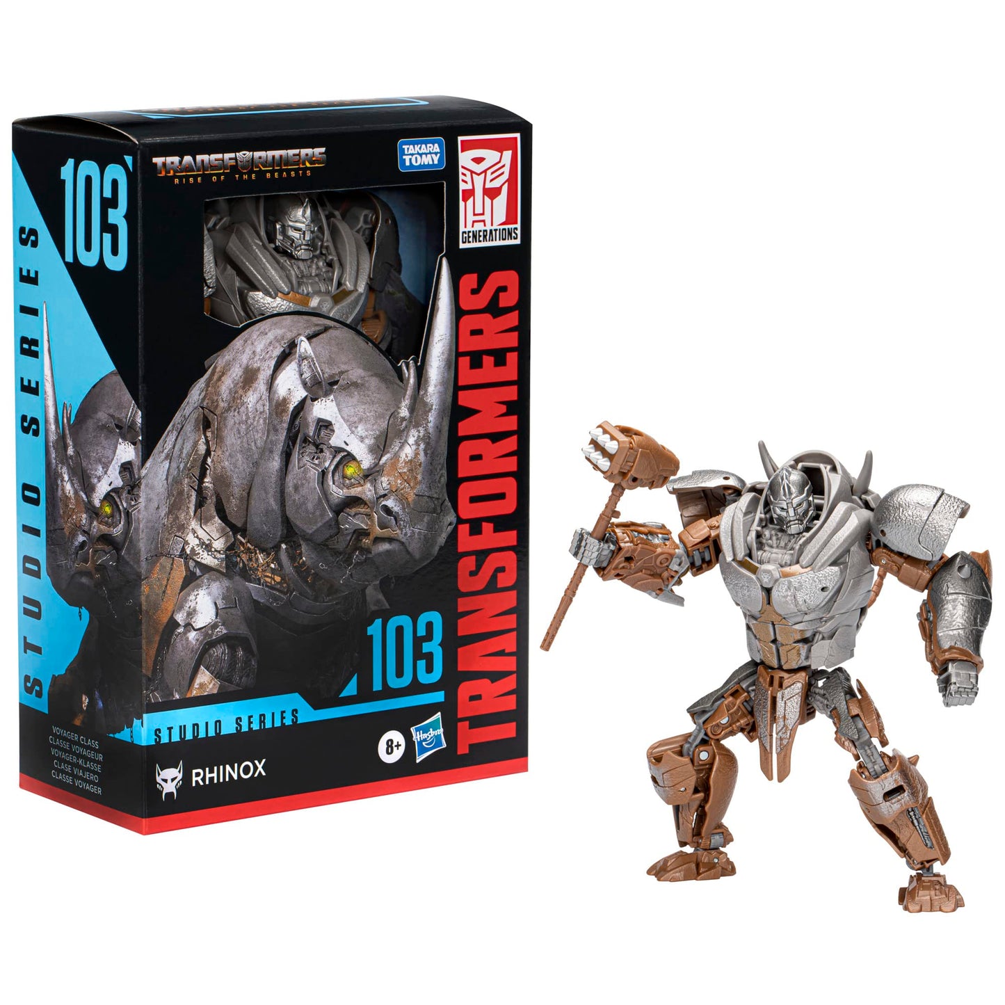 Transformers Toys Studio Series Voyager Class 103 Rhinox Toy, Rise of The Beasts, 6.5-inch, Action Figure for Boys and Girls Ages 8 and Up