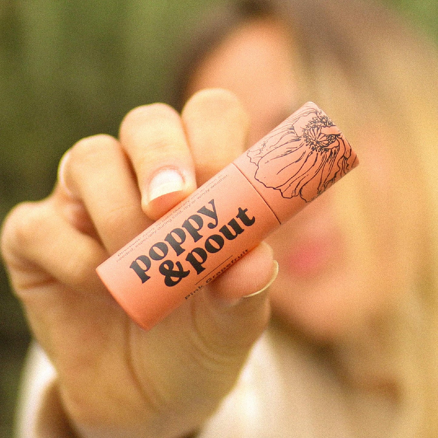 Poppy & Pout Pink Grapefruit Jumbo Lip Balm | All Natural Lip Balms & Moisturizers | Hydrates with Beeswax, Vitamin E, Organic Coconut Oil |