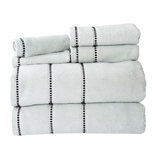 Lavish Home 6 Piece Bathroom Towels Set - 525GSM 100% Cotton Bathroom Essentials - 2 Bath Sheets, 2 Hand Towels, and 2 Wash Cloths for Bath, Shower…