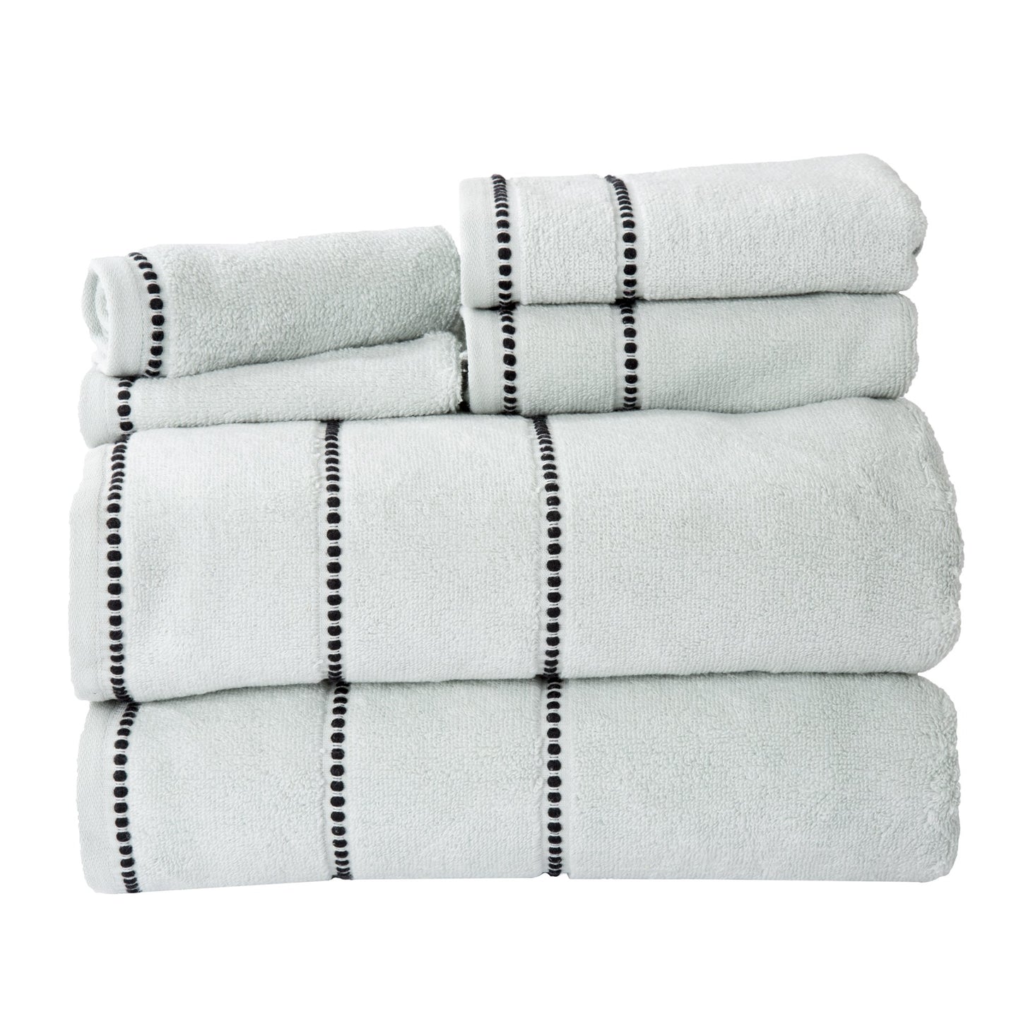 Lavish Home 6 Piece Bathroom Towels Set - 525GSM 100% Cotton Bathroom Essentials - 2 Bath Sheets, 2 Hand Towels, and 2 Wash Cloths for Bath, Shower…