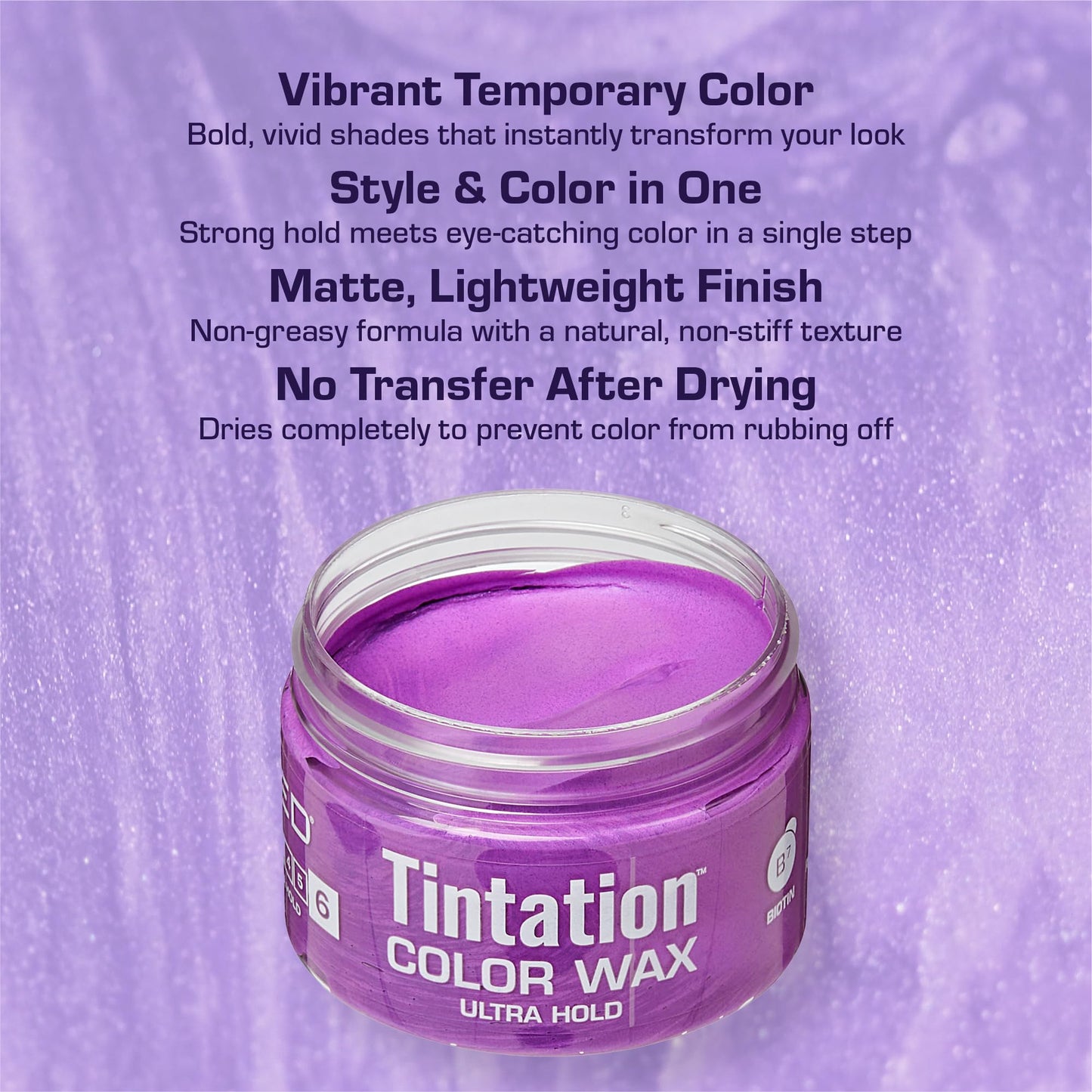 Red by Kiss Tintation Temporary Hair Color Wax - Vivid Instant Color, Ultra Hold, Water & Sweat Resistant, Curly Hair Safe, Non-Drying & Damage-Free
