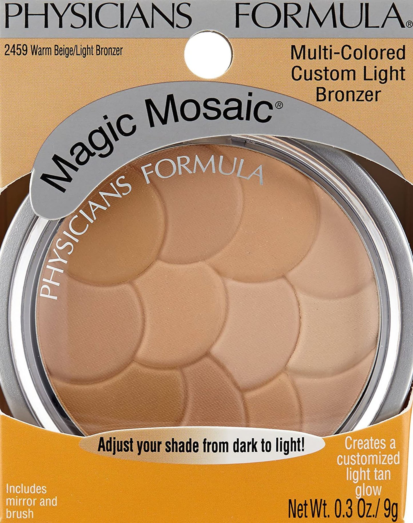 Physicians Formula Magic Mosaic Multi-Colored Bronzer, Highlighting, Contour Powder, Warm Beige/Light Bronzer, Dermatologist Tested, Clinicially