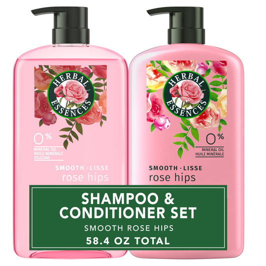 Herbal Essences Shampoo & Conditioner Set, Rose Hips - Smooth Collection, Paraben-Free, Color-Safe, Shiny Hair with Jojoba & Vitamin E, 29.2 Fl Oz Beauty & Personal Care Herbal Essences