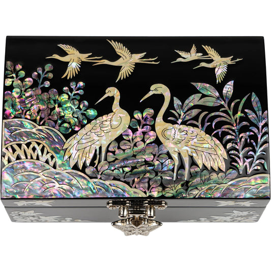 February Mountain Mother of Pearl Small Korean Jewelry Box - Unique Gifts Wooden Box Sister birthday gifts from sister, christmas gifts for women…