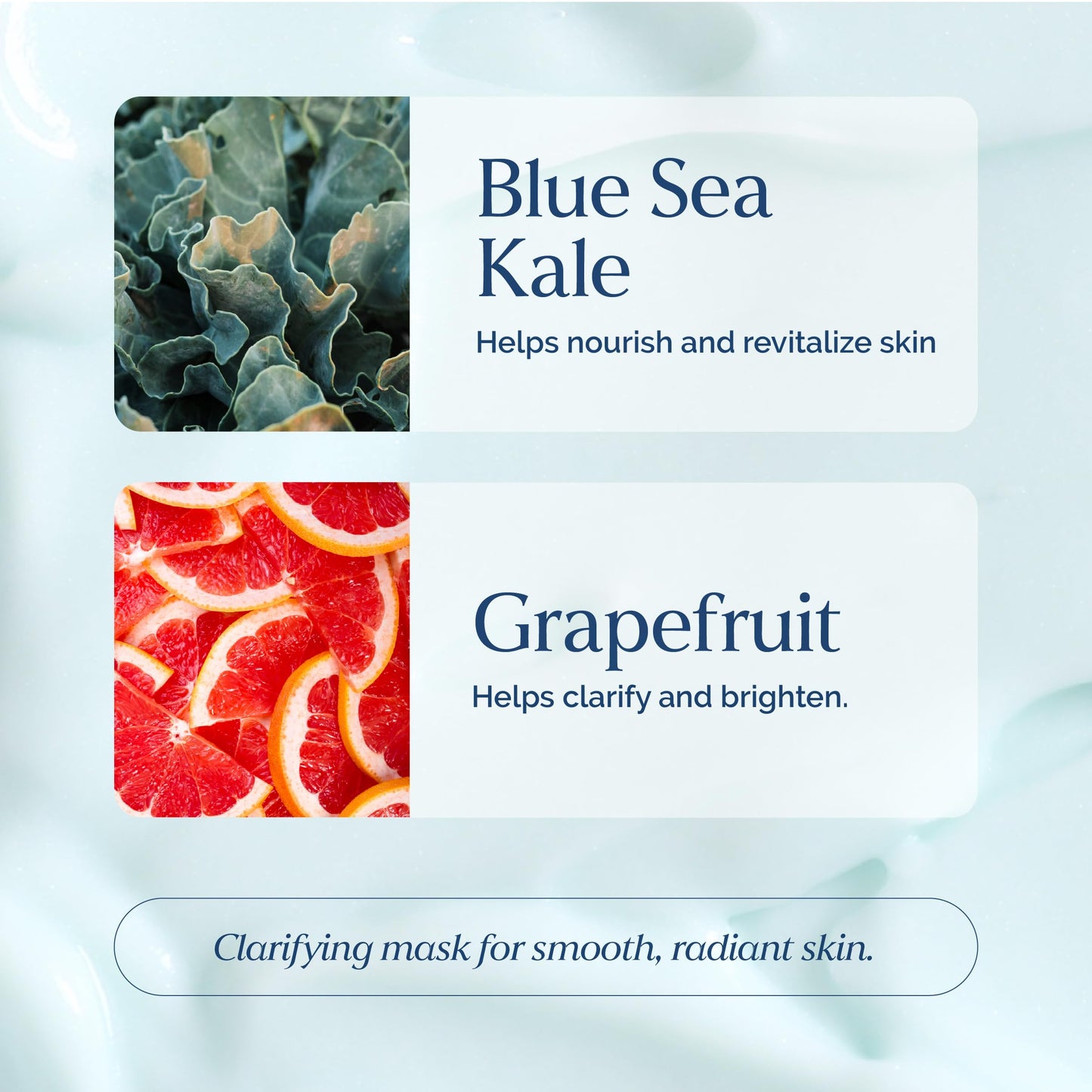 Deep Pore Exfoliating Face Mask with Blue Sea Kale Grapefruit - for Blackheads, Dead Skin Removal, Clarifying & Hydrating - Vegan & Clean Skincare