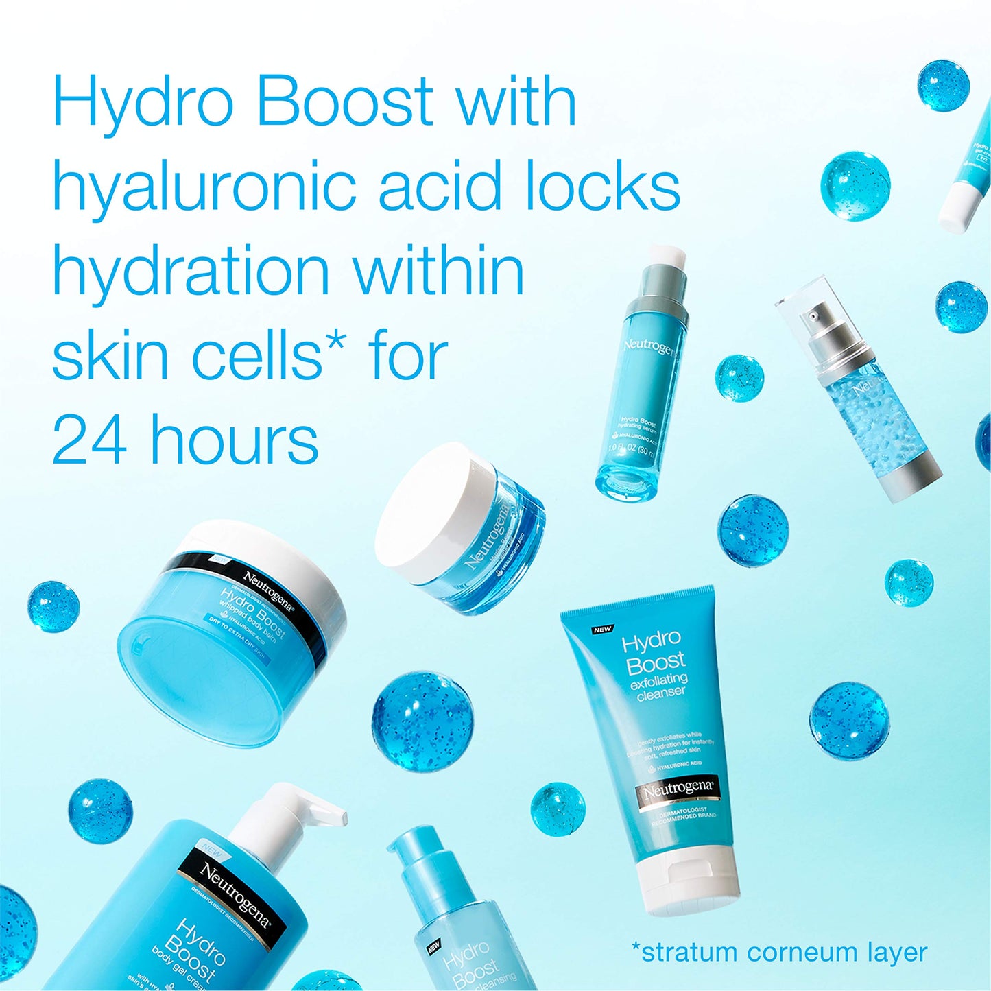Neutrogena Hydro Boost Water Gel Fragrance-Free Facial Moisturizer, 1.7 fl. oz, Hydro Boost Hydrating Facial Cleansing Gel with Hyaluronic Acid, 2 oz