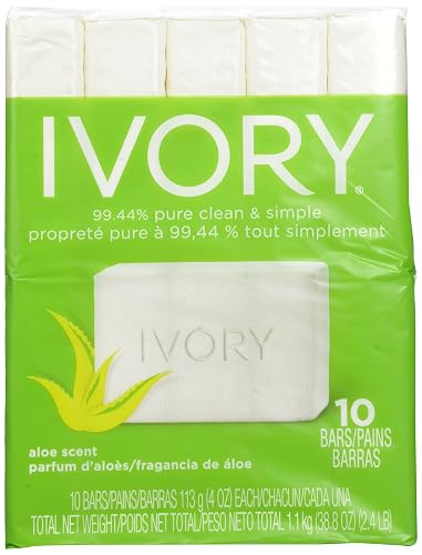 Ivory Aloe 10-Count: Bath Size Bars, 4 Ounce Beauty & Personal Care Ivory