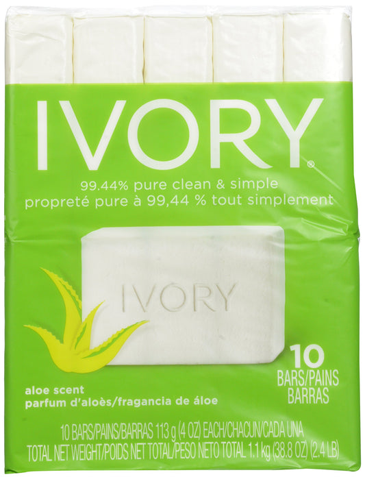 Ivory Aloe 10-Count: Bath Size Bars, 4 Ounce Beauty & Personal Care Ivory