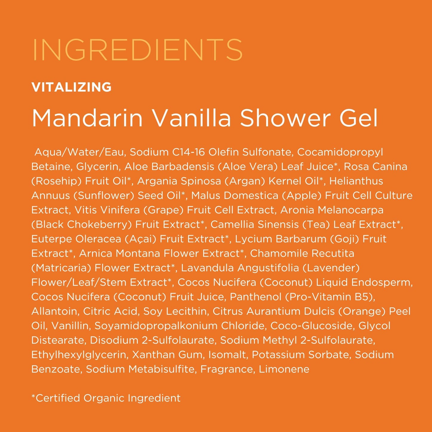 Andalou Naturals Mandarin Vanilla Vitalizing Shower Gel, 8.5 Ounce