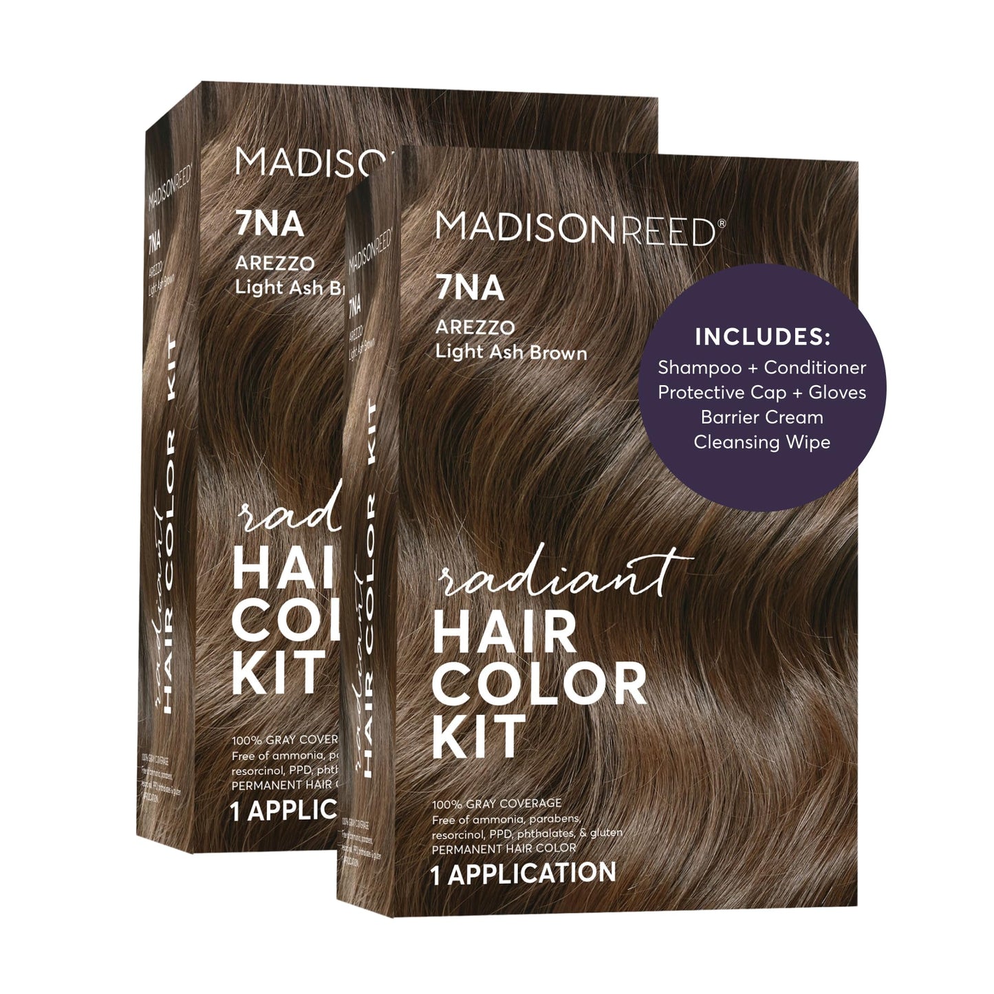 Madison Reed Radiant Hair Color Kit - 7NA Light Ash Brown with Cool Smoky Undertones (Arezzo Brown), Permanent Hair Dye, Dimensional Gray Hair