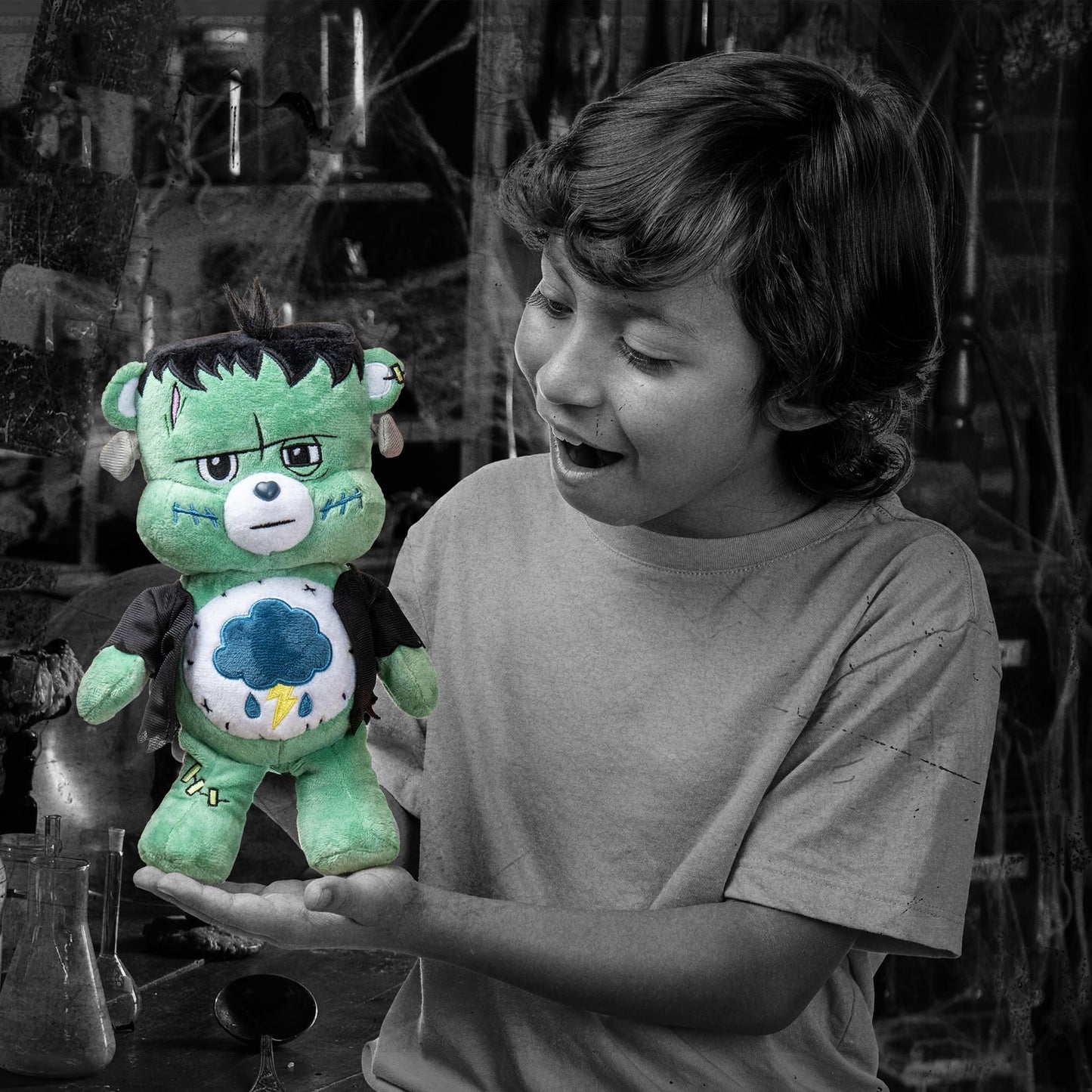 Care Bears Universal Monsters 9" Fun Size Plush - Grumpy as Frankenstein - Soft, Huggable Plushie, Stuffed Animal for Girls and Boys, Ages 4+
