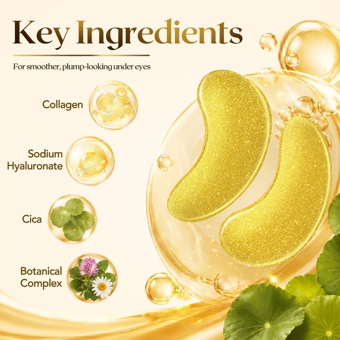 FENGOO 80 PCS 24K Gold Collagen Under Eye Patches & Smile Line Patches Beauty and Personal Care FENGOO