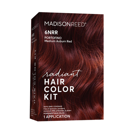 Madison Reed Radiant Hair Color Kit - 6NRR Medium Auburn Red (Portofino Red), Salon-Quality Permanent Hair Dye, Superior Gray Coverage & Dimensional