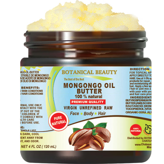 Botanical Beauty MONGONGO OIL BUTTER Manketti 100% Natural Pure Virgin Unrefined Raw for FACE, SKIN, BODY, HAIR, NAILS, DRY SKIN. Mongongo Oil, Shea