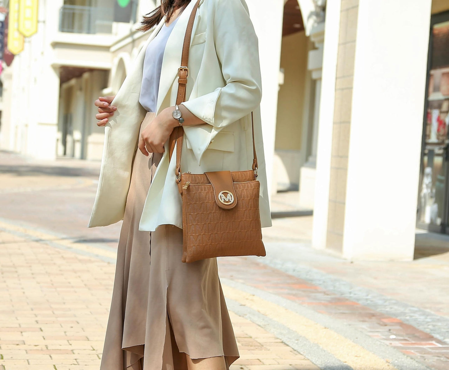 MKF Collection Crossbody Bags for women, Signature Crossover bag Adjustable strap Messenger Cross body handbag Purse Black by Mia k