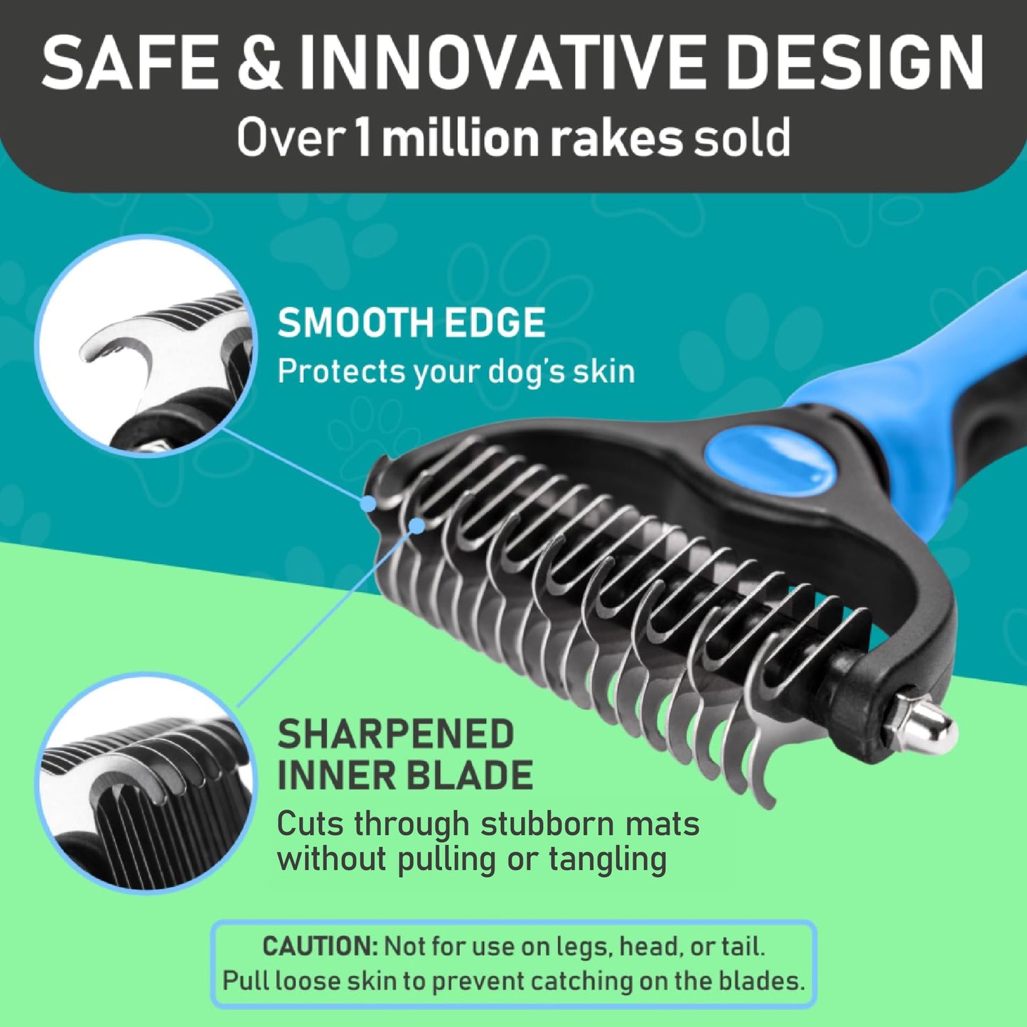 Maxpower Planet Pet Grooming Rake – Double-Sided Deshedding Tool for Dogs & Cats, Reduces Shedding by 95% – Long Hair Comb